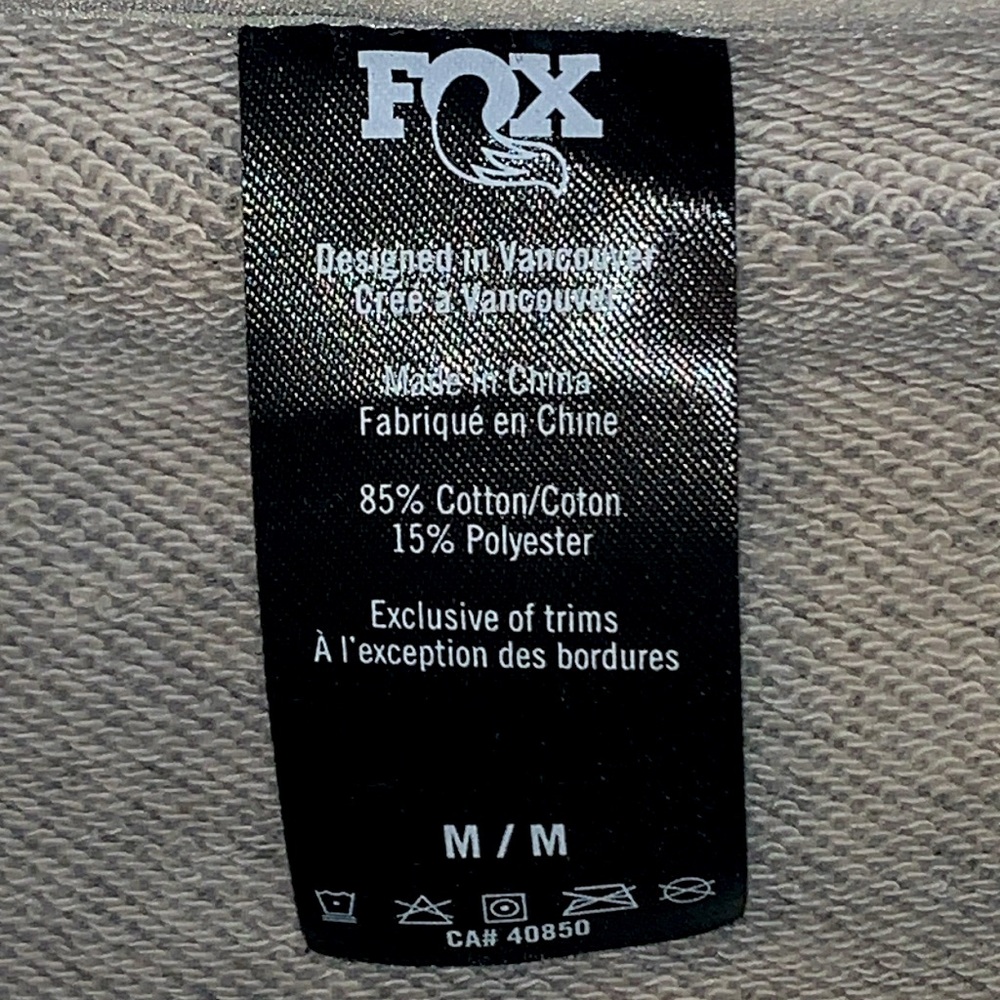 -Fox Gray/White Hooded Sweatshirt Medium - Picture 4 of 9